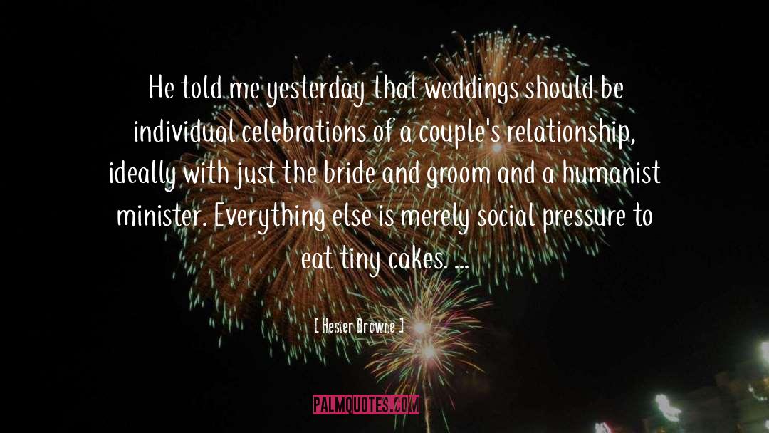 Bride And Groom quotes by Hester Browne