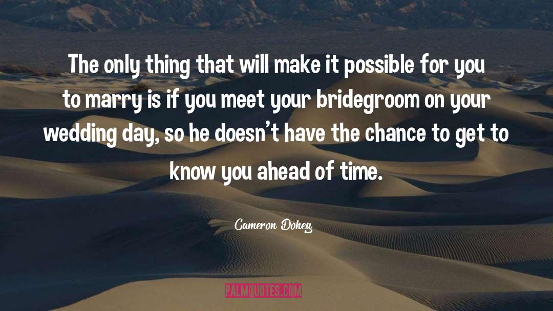 Bridegroom quotes by Cameron Dokey