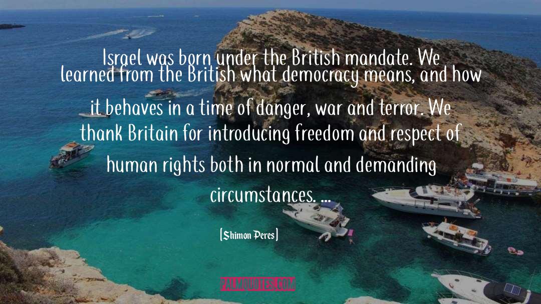 British Mandate quotes by Shimon Peres