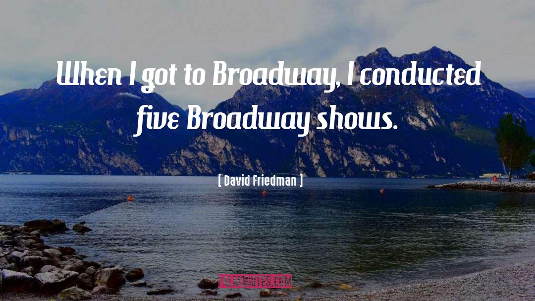 Broadway Shows quotes by David Friedman