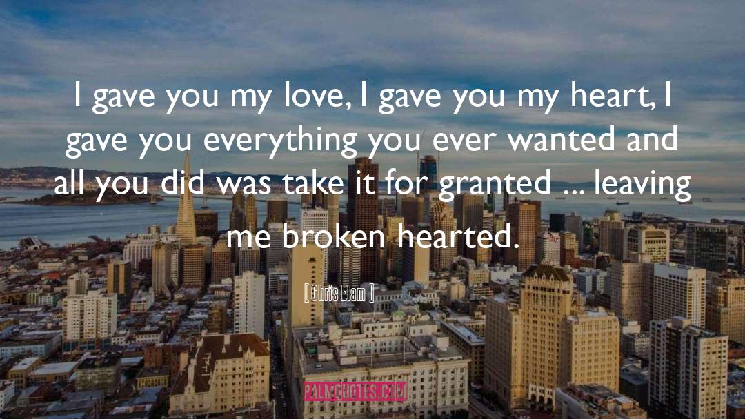 Broken Hearted Poems quotes by Chris Elam