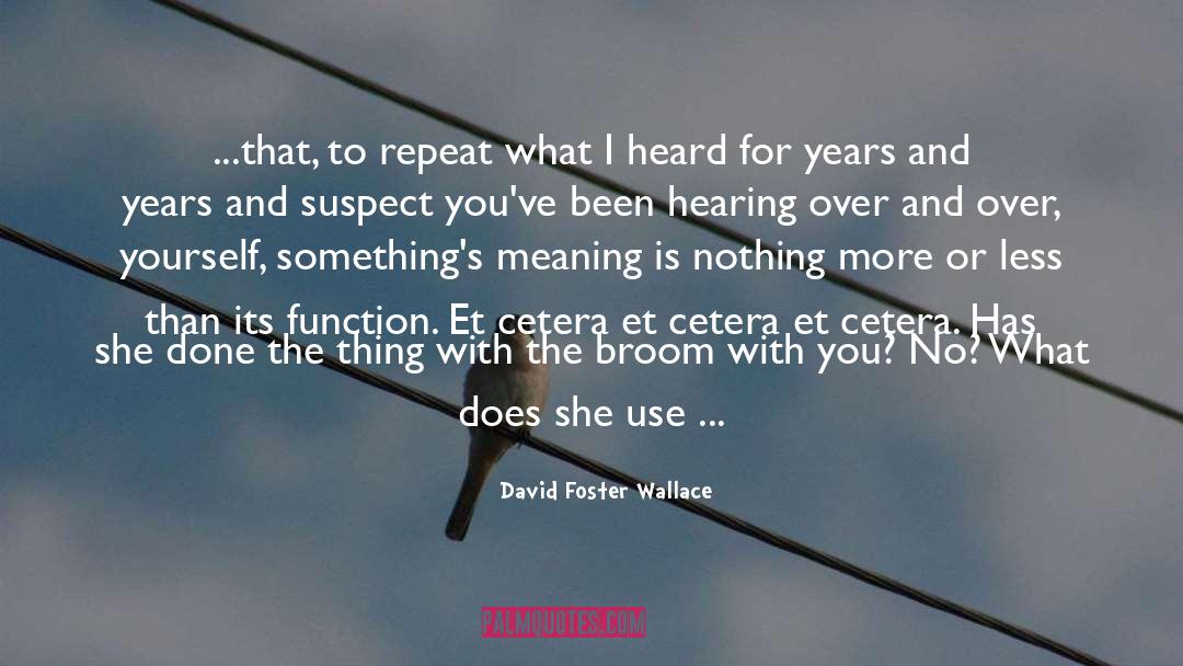 Broom quotes by David Foster Wallace