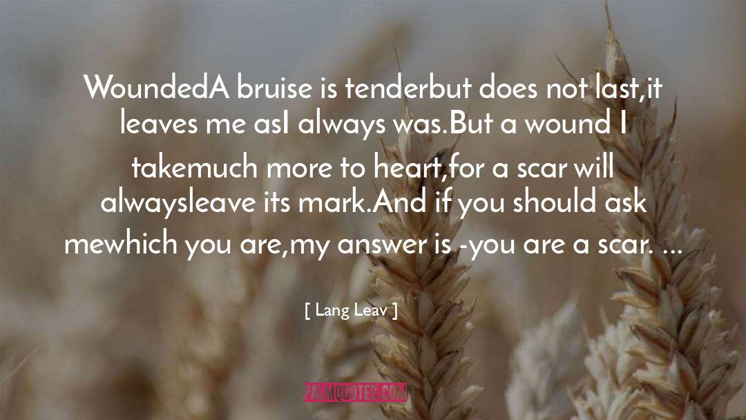 Bruise quotes by Lang Leav