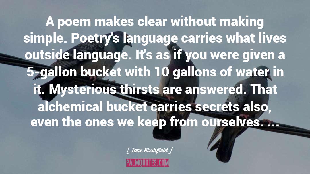 Bucket quotes by Jane Hirshfield