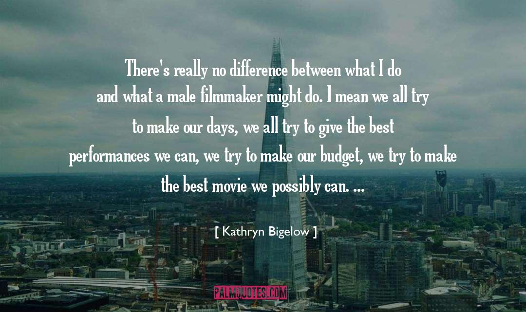 Budget quotes by Kathryn Bigelow