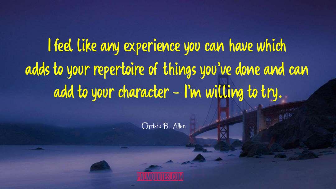 Building Character quotes by Christa B. Allen