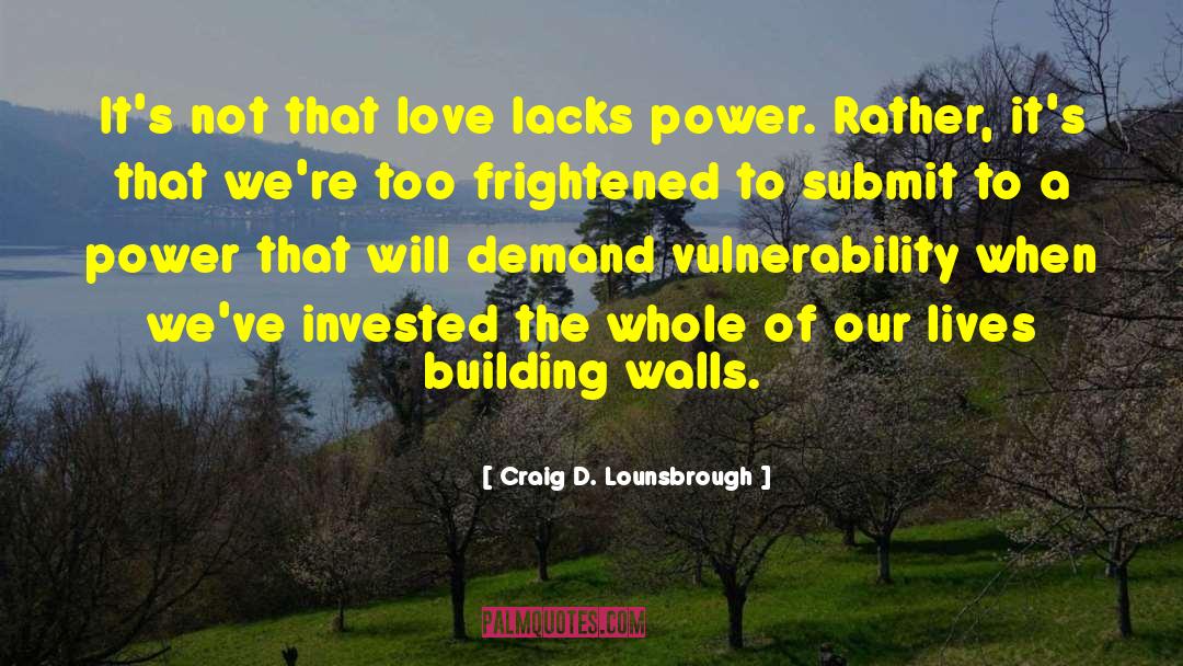 Building Walls quotes by Craig D. Lounsbrough