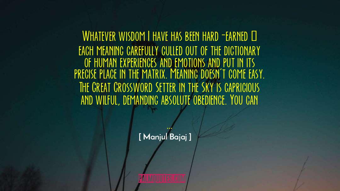 Burgeons Crossword quotes by Manjul Bajaj