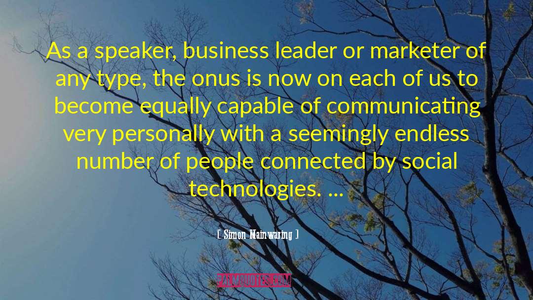 Business Leaders quotes by Simon Mainwaring