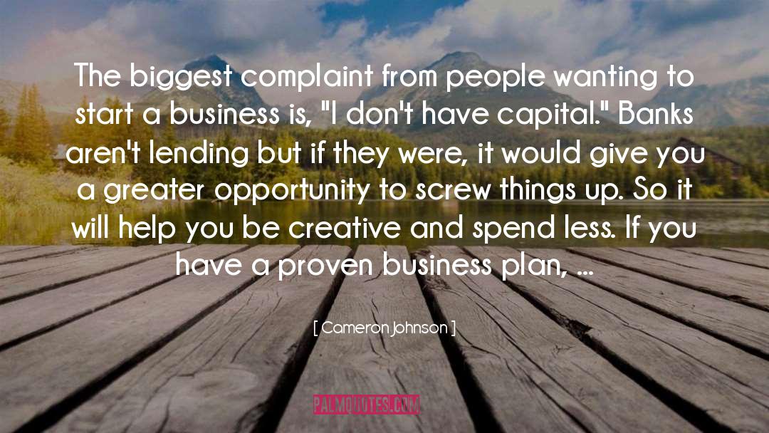 Business Plan Consultant quotes by Cameron Johnson