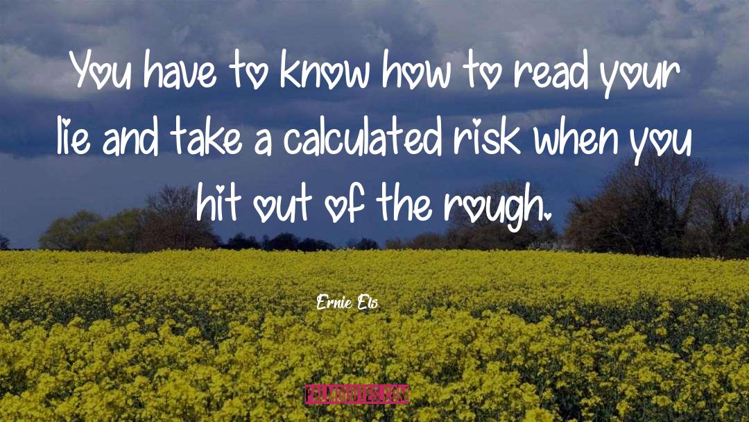 Calculated Risk quotes by Ernie Els