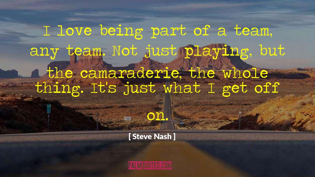 Camaraderie quotes by Steve Nash