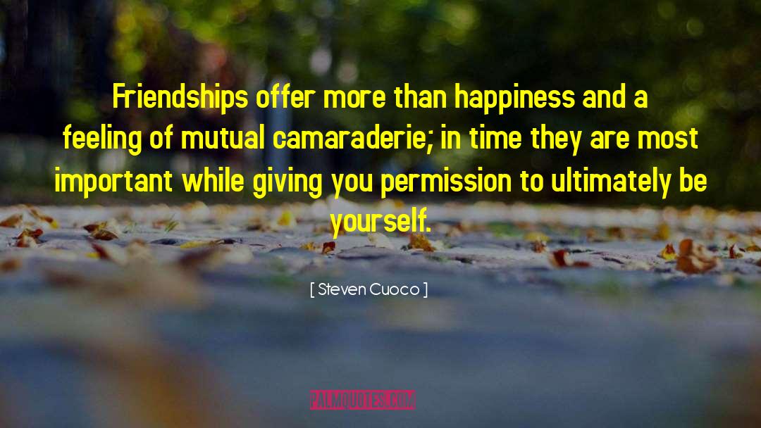 Camaraderie quotes by Steven Cuoco