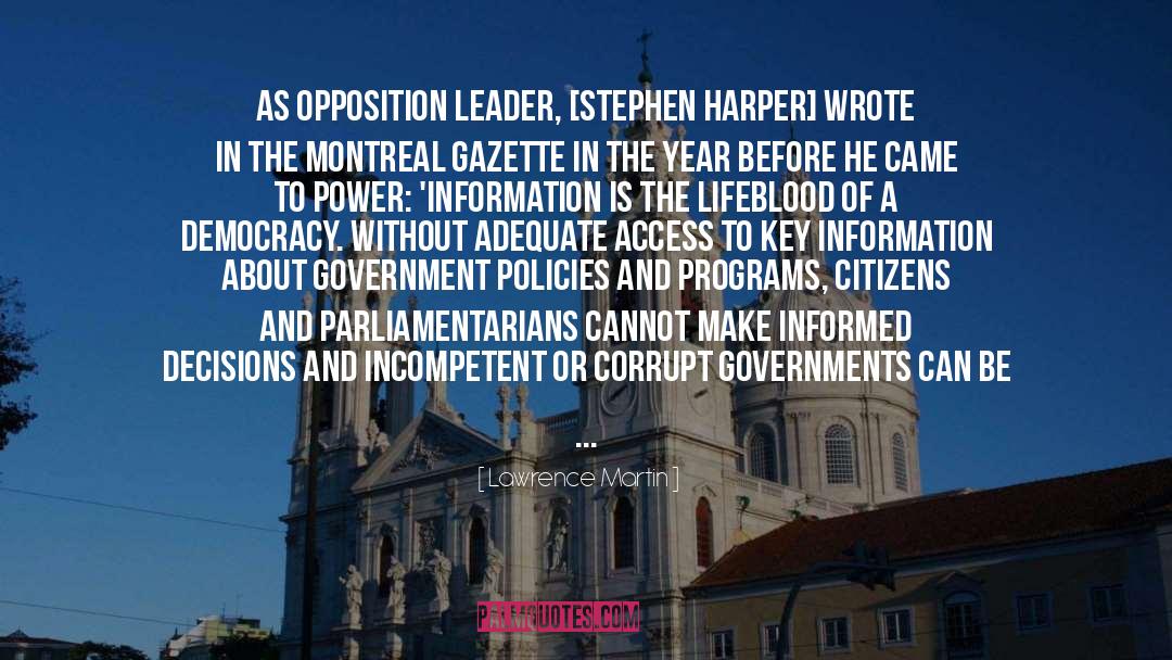 Canadian Politics quotes by Lawrence Martin