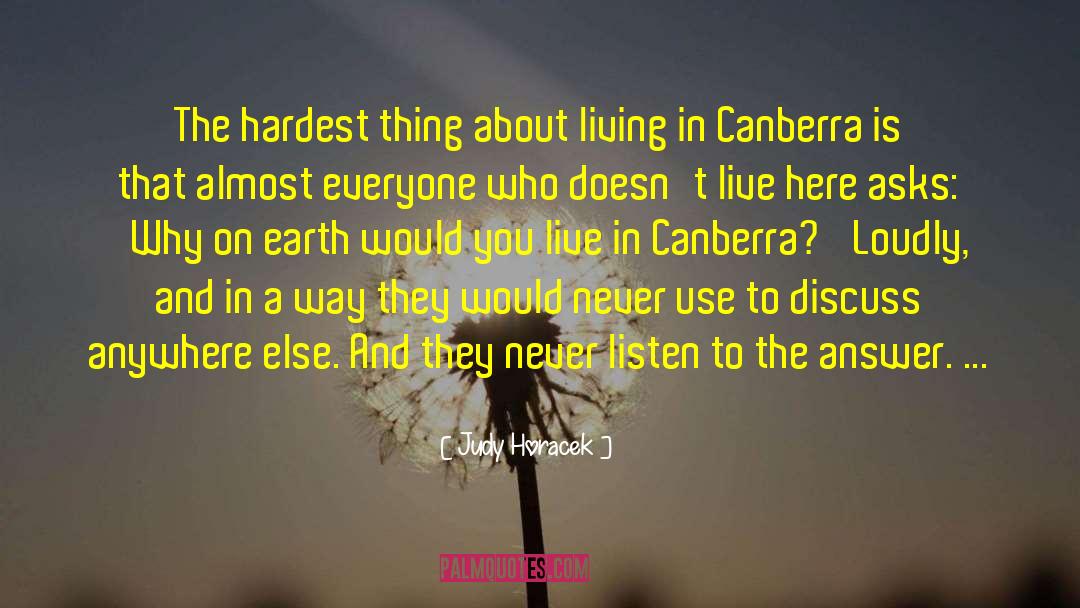 Canberra quotes by Judy Horacek
