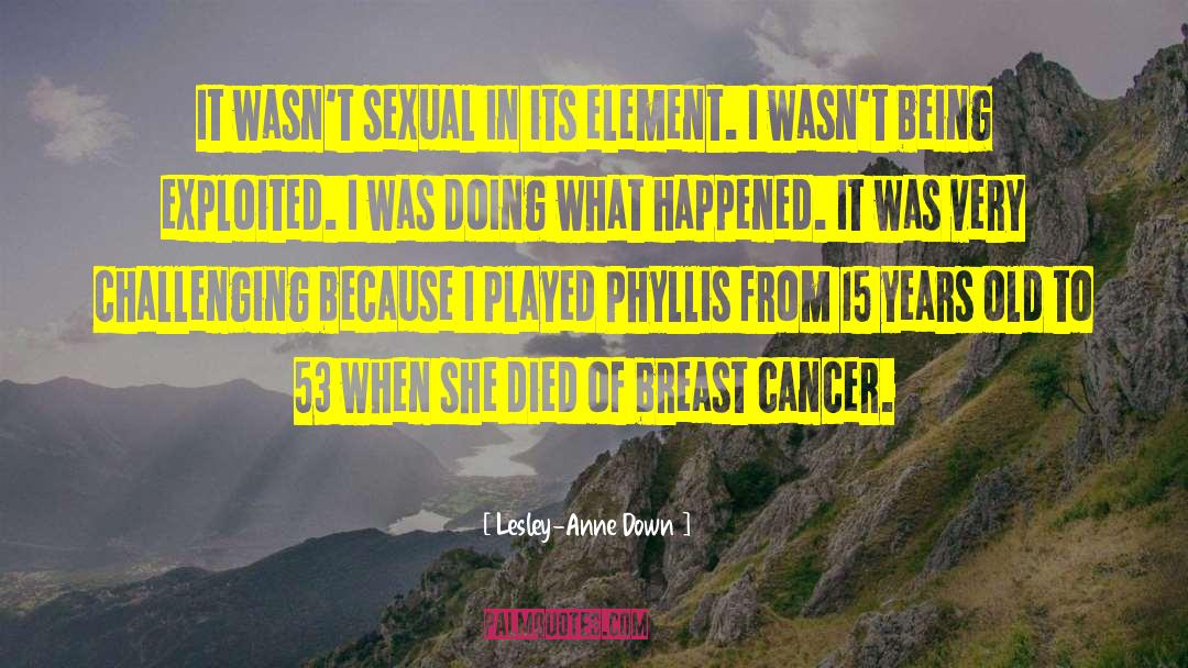 Cancer Breasts quotes by Lesley-Anne Down