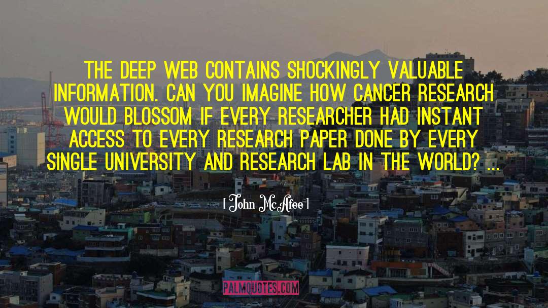 Cancer Research quotes by John McAfee