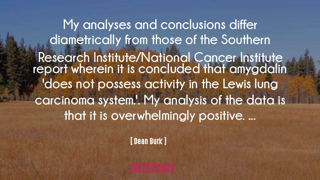 Cancer Survivor quotes by Dean Burk