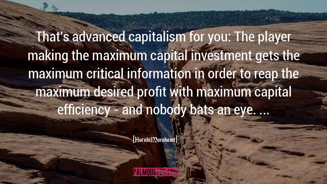 Capital Investment quotes by Haruki Murakami