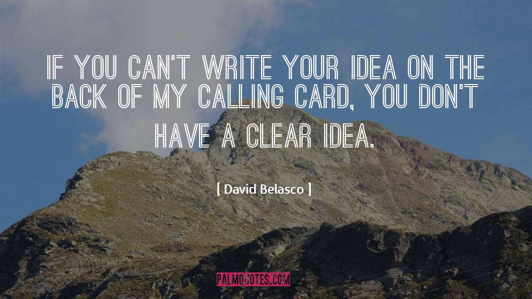 Card quotes by David Belasco