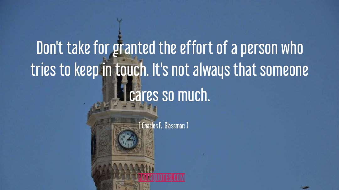 Caring For Others quotes by Charles F. Glassman