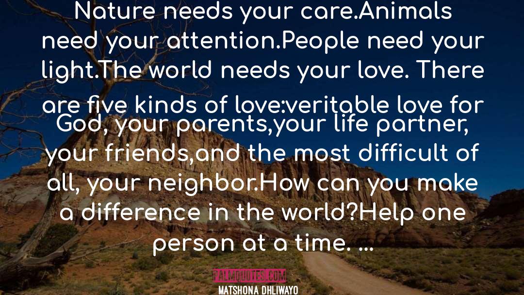 Caring Person quotes by Matshona Dhliwayo