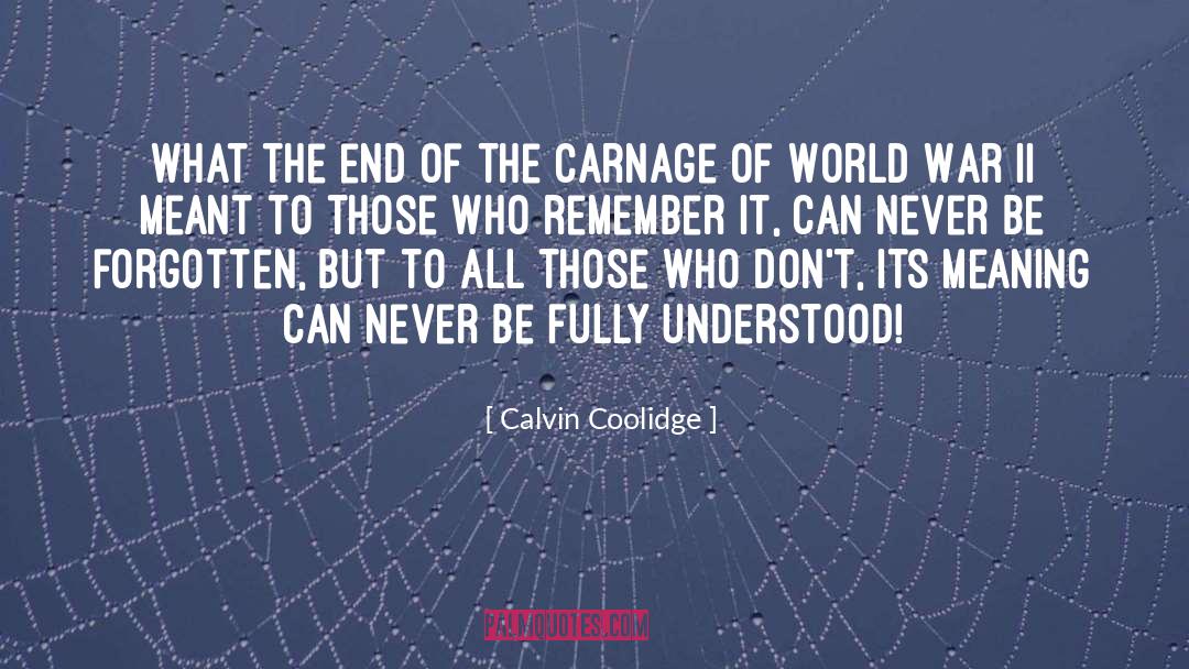 Carnage quotes by Calvin Coolidge