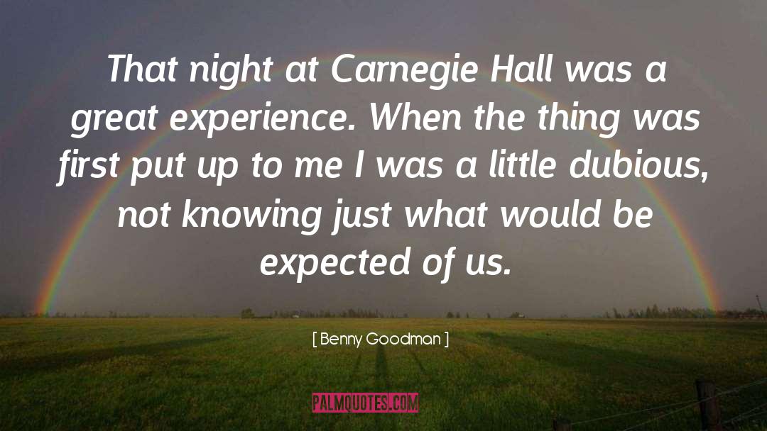 Carnegie Hall quotes by Benny Goodman