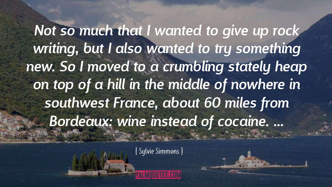 Castillon Bordeaux quotes by Sylvie Simmons