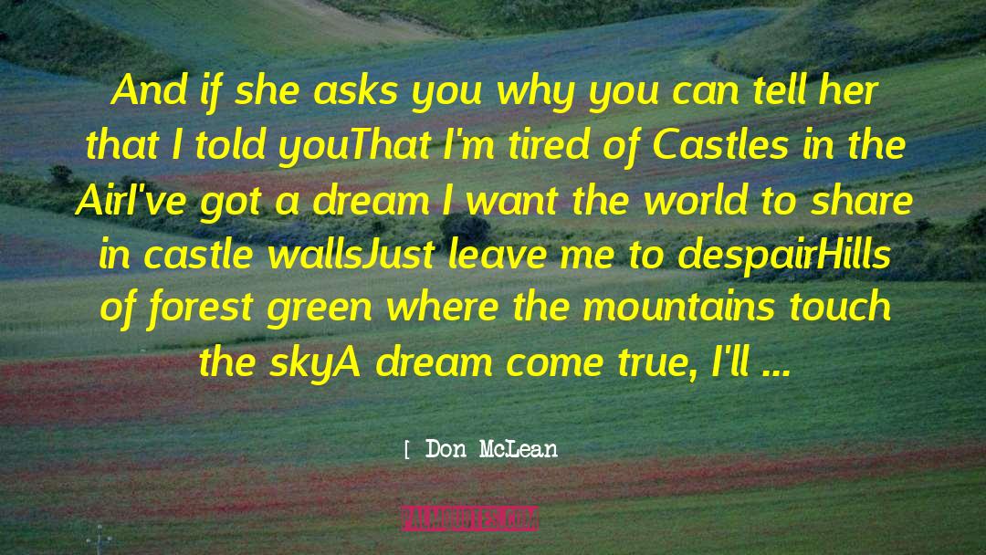 Castles quotes by Don McLean