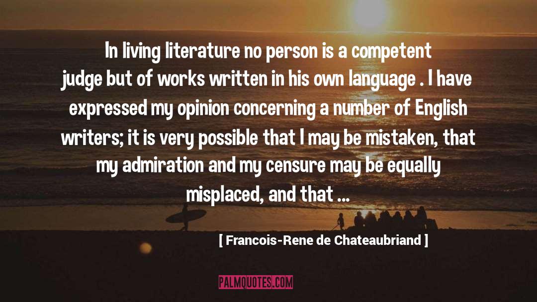 Censure quotes by Francois-Rene De Chateaubriand