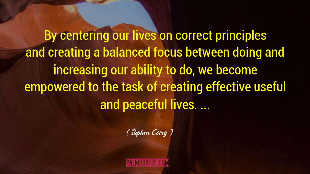 Centering quotes by Stephen Covey
