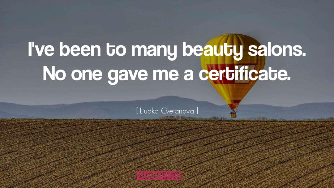 Certificate quotes by Ljupka Cvetanova