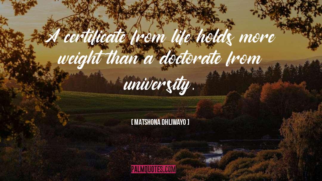 Certificate quotes by Matshona Dhliwayo
