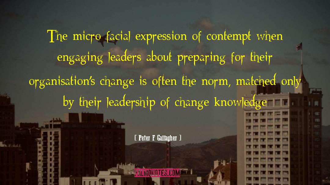 Change Leadership quotes by Peter F Gallagher