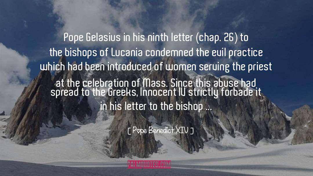 Chap quotes by Pope Benedict XIV