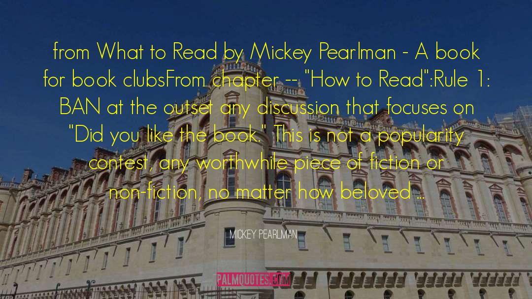 Chapter I quotes by Mickey Pearlman