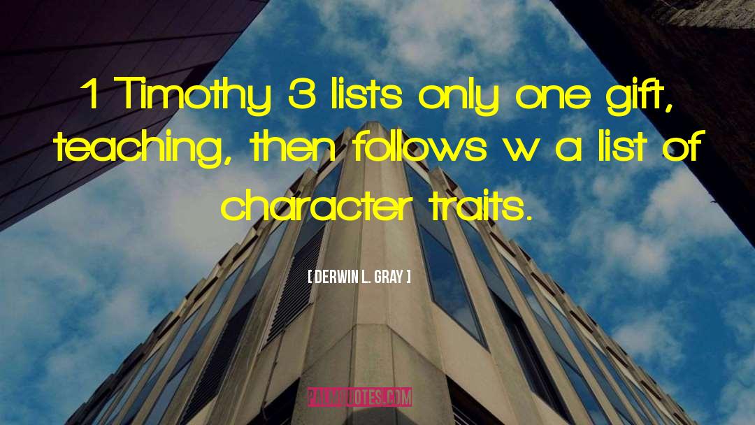 Character Traits quotes by Derwin L. Gray