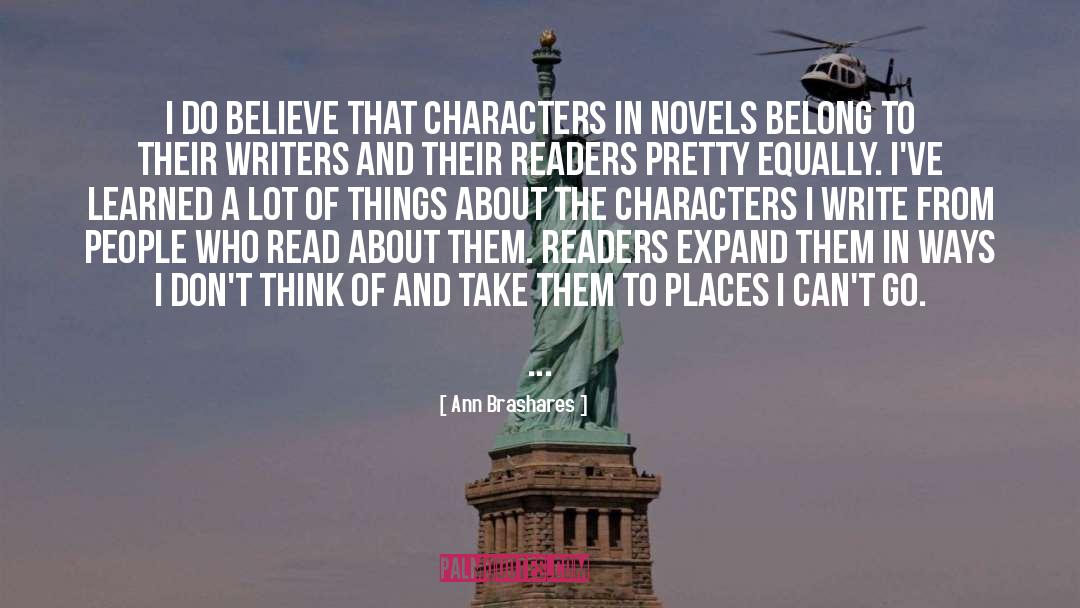Characters In Novels quotes by Ann Brashares