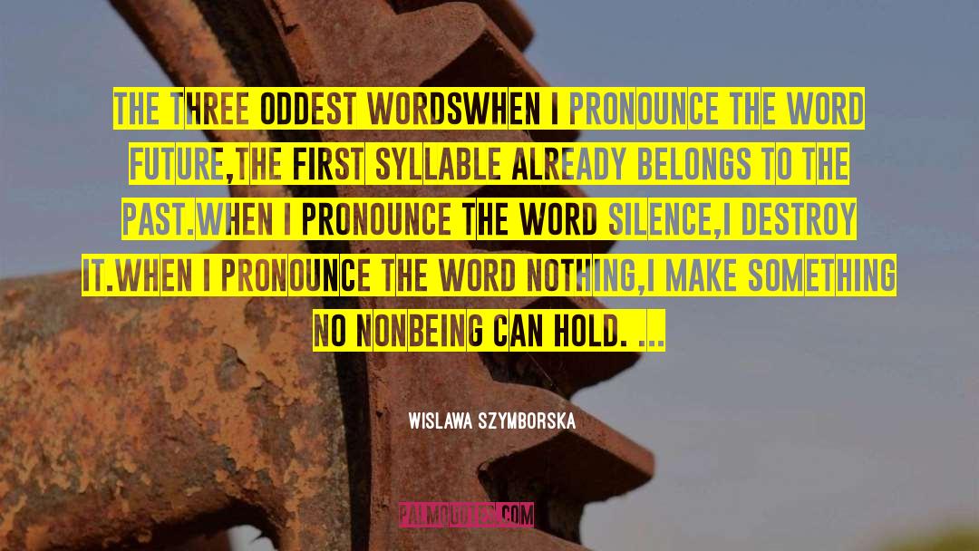 Chasteneth Pronounce quotes by Wislawa Szymborska