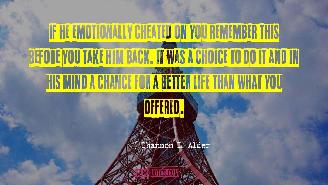 Cheated On quotes by Shannon L. Alder