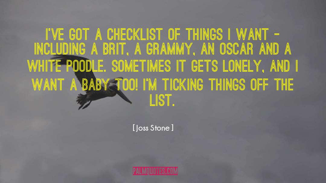 Checklist quotes by Joss Stone