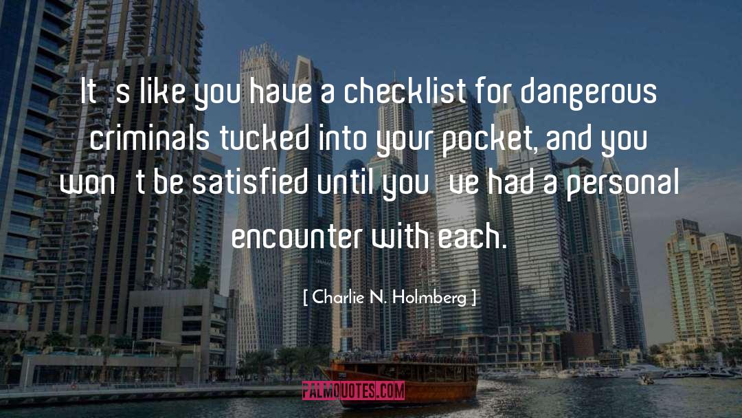 Checklist quotes by Charlie N. Holmberg