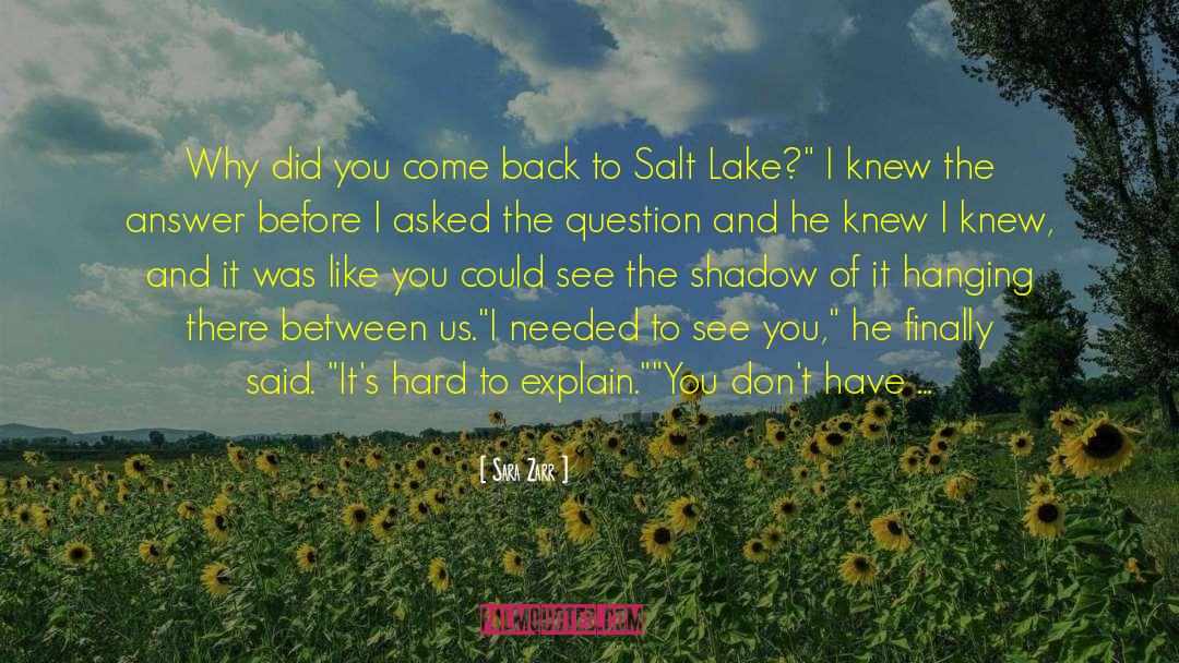 Chicago To Salt Lake By Air quotes by Sara Zarr