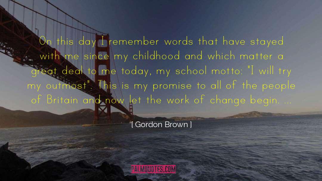 Childhood Grief quotes by Gordon Brown