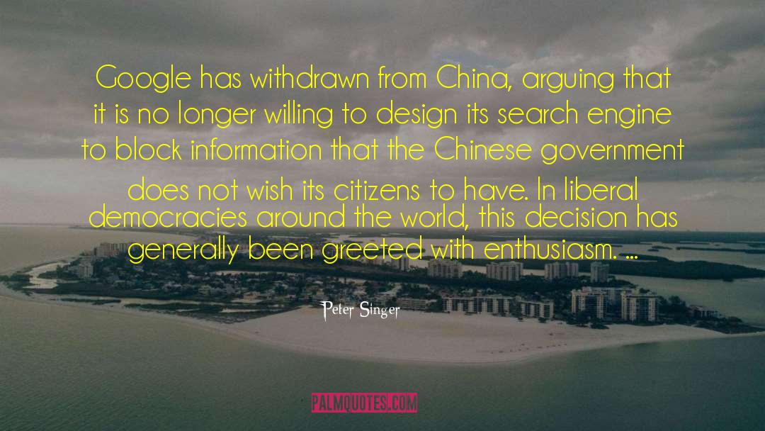 Chinese Government quotes by Peter Singer