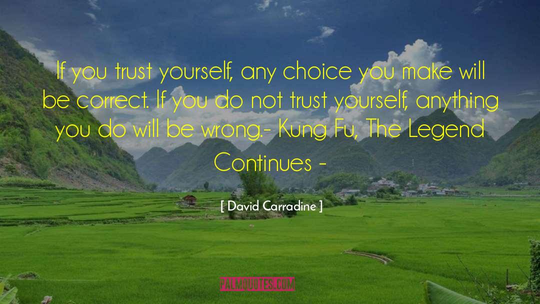 Choice You Make quotes by David Carradine