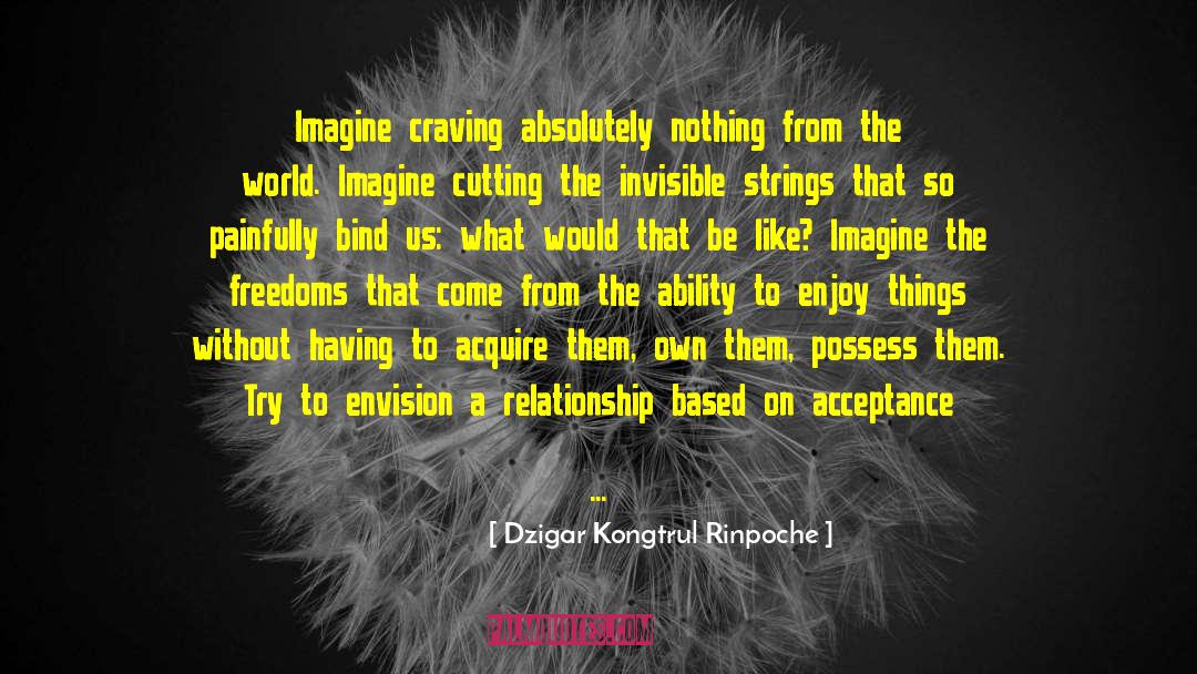 Choices Based On Acceptance quotes by Dzigar Kongtrul Rinpoche