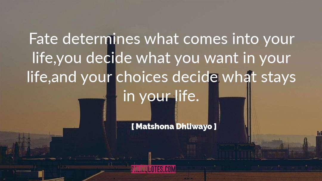 Choices quotes by Matshona Dhliwayo