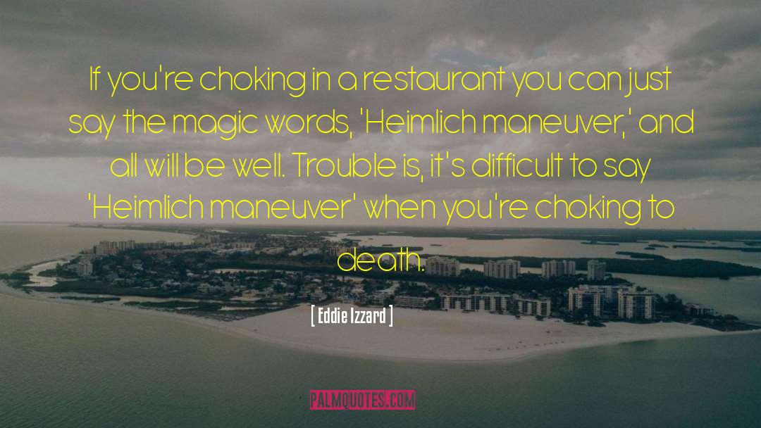 Choking quotes by Eddie Izzard